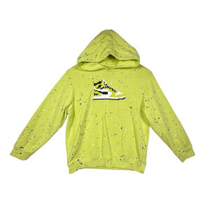 Mostly Heard Rarely Seen 8-bit Men's Green Splatter Hoodie Sweater Sz 12